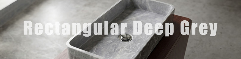 Deep grey marble rectangular basin sink 45x90cm custom size Thailand - I AM STONE