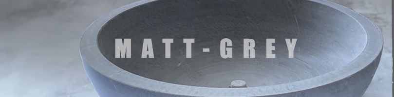 Grey marble round basin sink matte finish 45cm natural stone Thailand