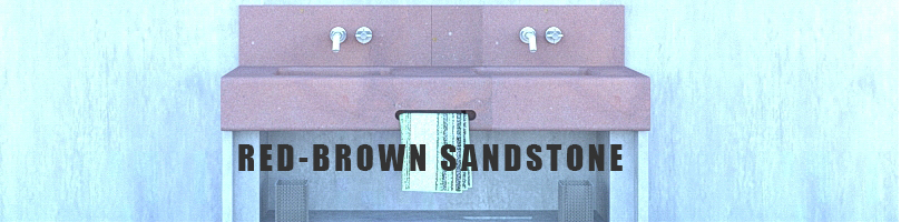 Red brown sandstone basin sink custom size warm reddish tone Thailand supplier