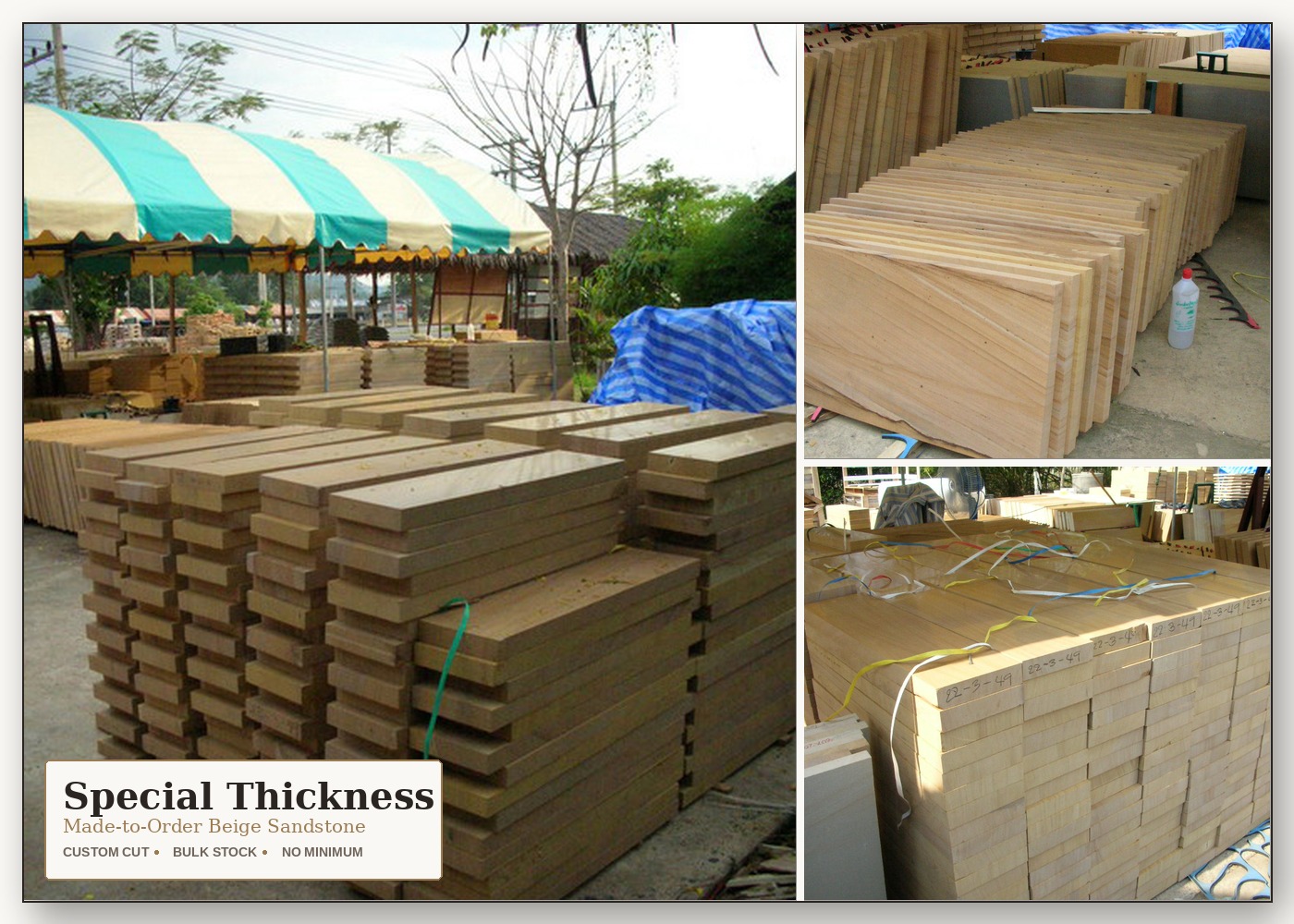 Beige sandstone special thickness made to order Thailand