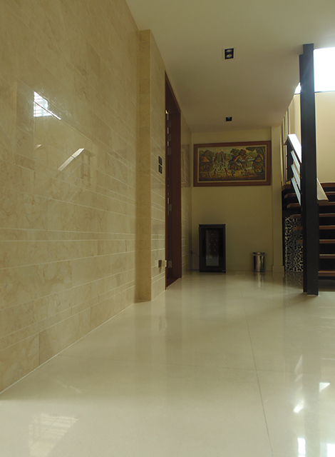 Basalt boulder wall exterior elevation โ Nichadathani Bangkok