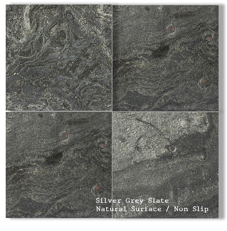 Silver grey slate natural surface non slip Thailand