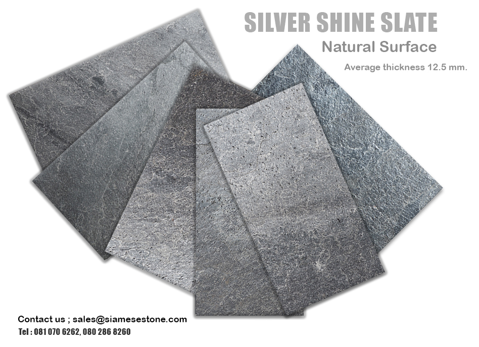 Silver shine slate natural surface Thailand